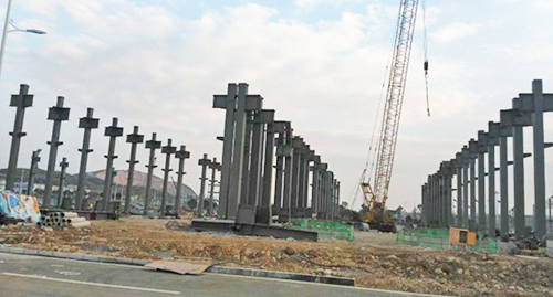 The company undertakes the heavy steel project of Southwest International Stone Trading Expo Center